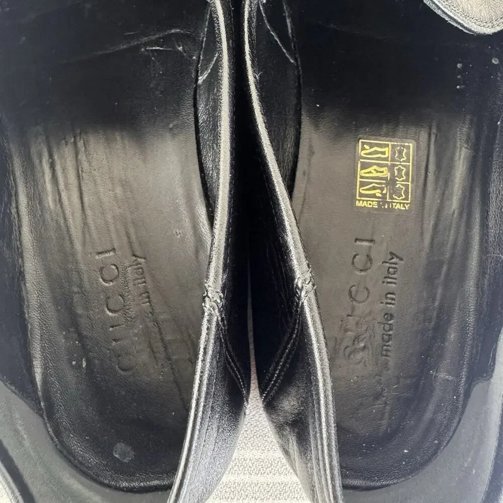 Gucci Brixton Horsebit Leather Loafers Slip On Slipper Preppy Luxury Black 8/8.5